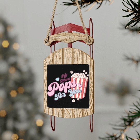 Retro Valentine nostalgia Sled Ornaments