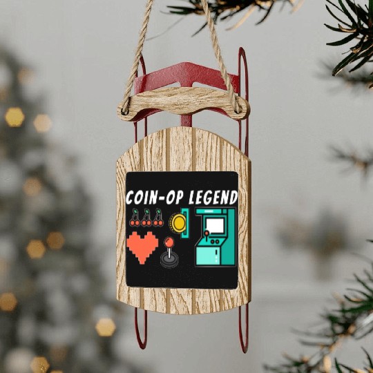 Coin Op Legend Arcade Gaming 80s Retro Gamer Sled Ornaments