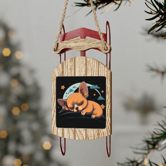 Chihuahua | Sunday Sleep Cute Dog Good Night Sled Ornaments