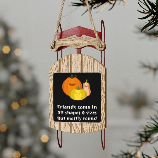 Halloween Vegetable Friends Sled Ornaments