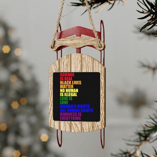 Science Is Real Sled Ornaments