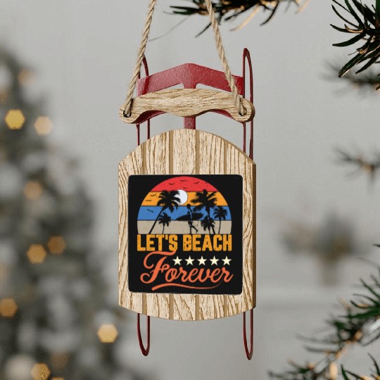 Relax on the Beach SUMMER Sled Ornaments