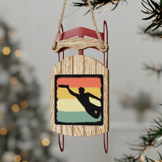 Ultimate Frisbee Player Frisbee Player Sled Ornaments