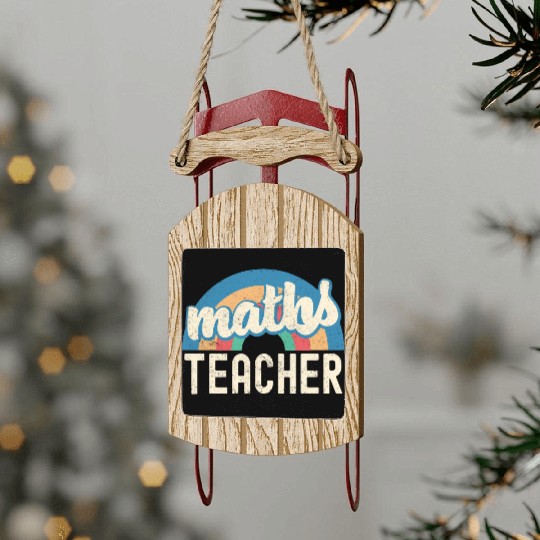 Math Teacher Perfect Gift For Back To School Sled Ornaments