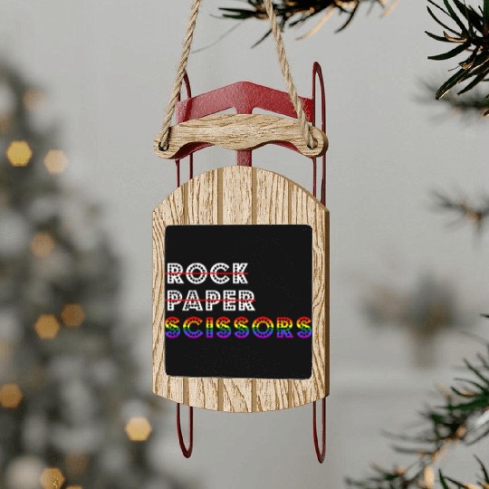 Rock Paper Scissors LGBT For Lesbians Lesbian Gay Sled Ornaments