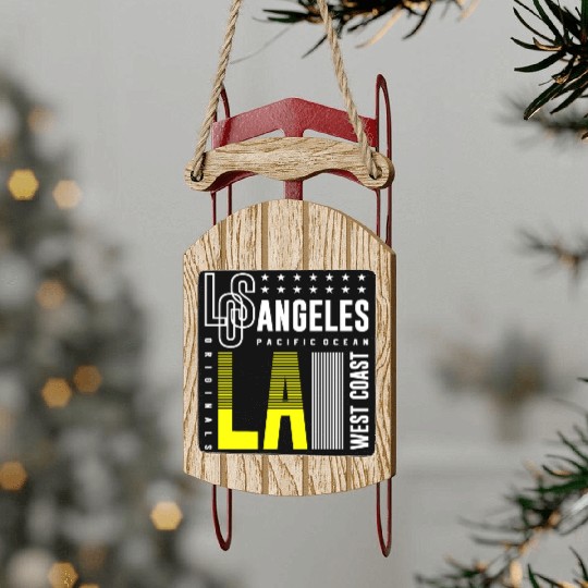 Los Angeles LA West Coast Sled Ornaments