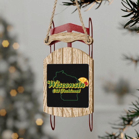 Wisconsin Old Fashioned Green Bay Sled Ornaments
