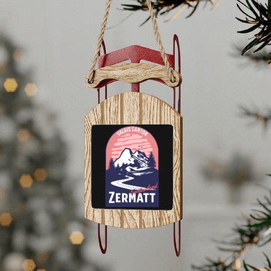 Valais Canton Zermatt Switzerland Sled Ornaments