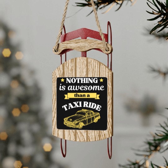 Taxi Ride Old Car Lover Sled Ornaments