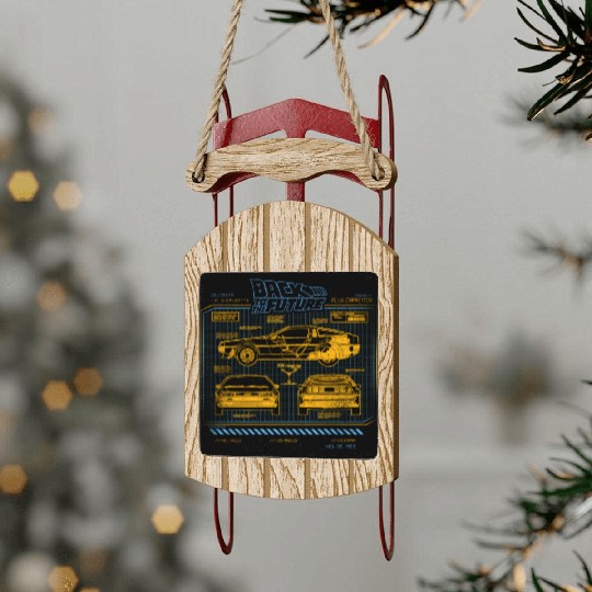 Back To The Future 35Th Anniversary Delorean Sled Ornaments