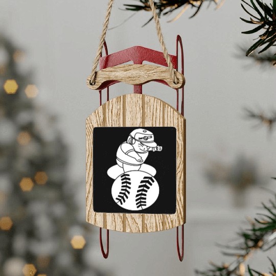 Kawaii Chibi Baseball Pitcher Sled Ornaments
