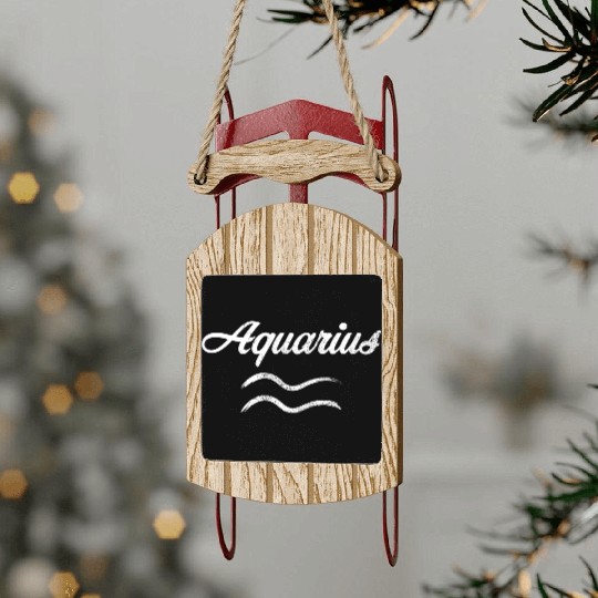 Zodiac Symbol Sign Aquarius Sled Ornaments