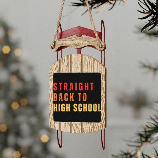 Straight Back to High school For Teachers Sled Ornaments