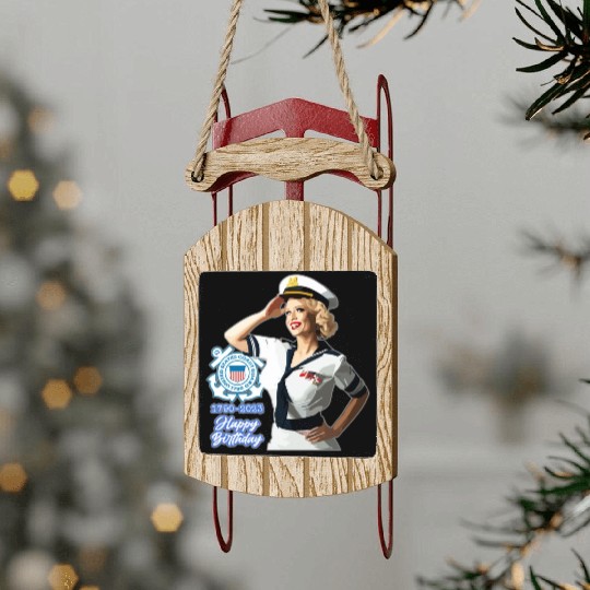 U.S. Coast Guard 233rd Birthday Sled Ornaments