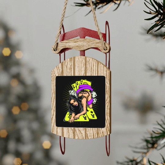 Sexy Girl Game Card Sled Ornaments