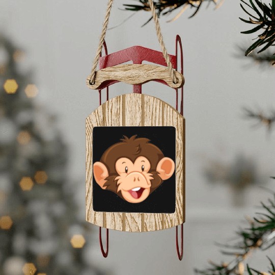 Monkey face Sled Ornaments