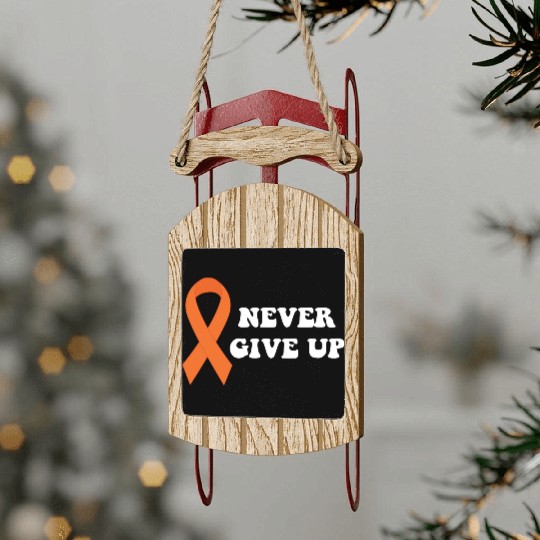Never Give Up Multiple Sclerosis Awareness Sled Ornaments