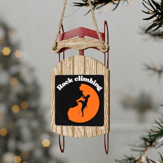 Rock climbing design Sled Ornaments