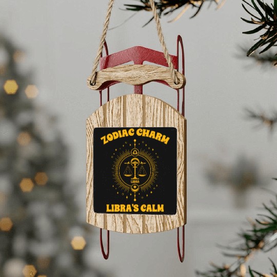 Libra Sign Design Sled Ornaments