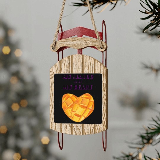 My Mango is in my Heart Sled Ornaments