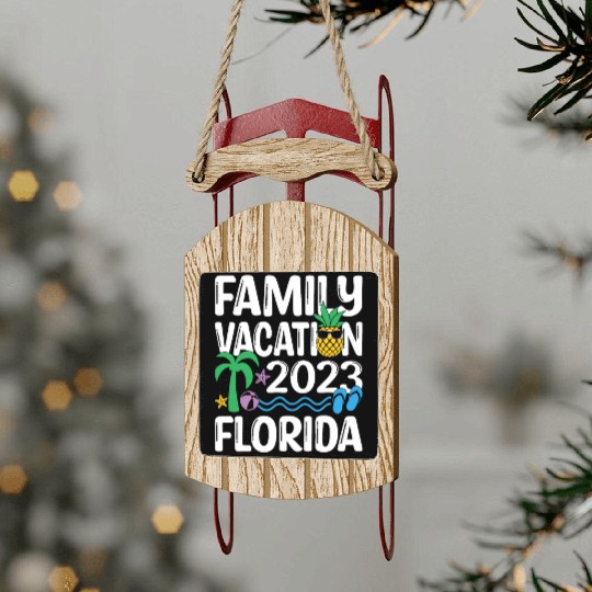 Family Vacation Florida 2023tripforida vacationflo Sled Ornaments