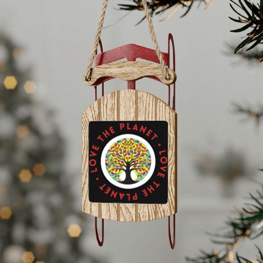 Tree: detailed, relaxing, & positive Sled Ornaments