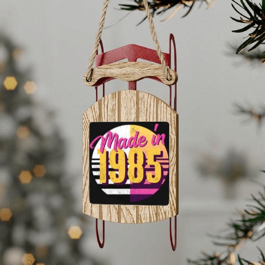 80S Style 1985 Sled Ornaments