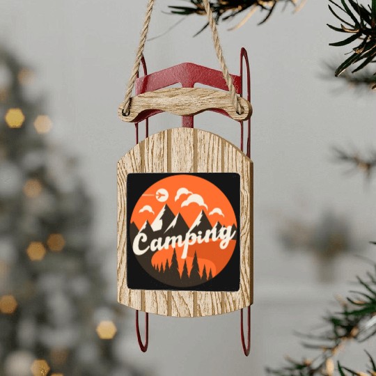 Happy Camper Camping Sled Ornaments
