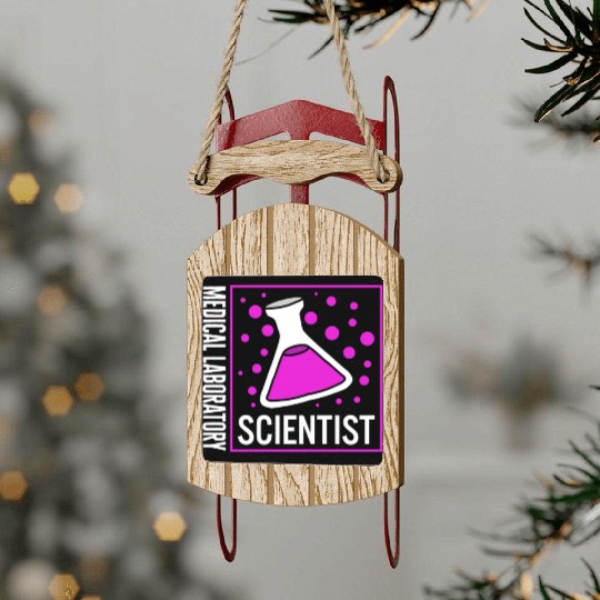 Science Sled Ornaments, Medical Laboratory Scientist Sled Ornaments,