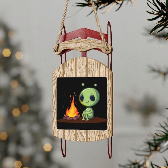 Cosmic Camping Vibes Sled Ornaments