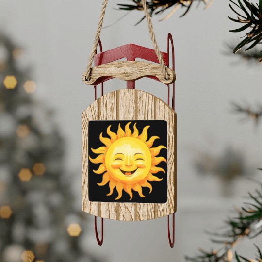 Sun Smiling - Joyful Sunshine Sled Ornaments