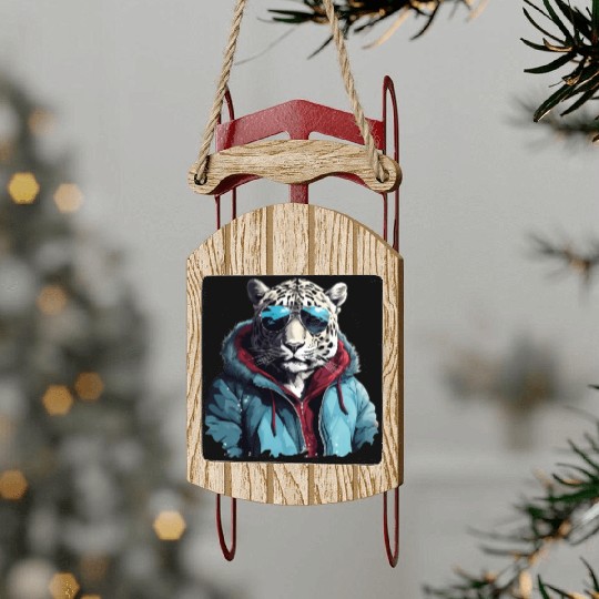 Street Style Snow Leopard | Leopard Lovers Sled Ornaments