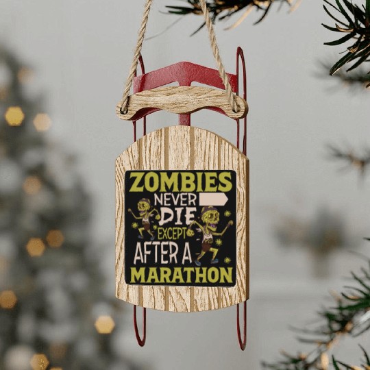 Horror Zombie Runner Half Marathon Running Jogging Sled Ornaments