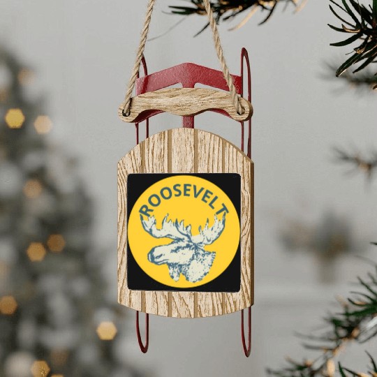 Teddy Roosevelt Bull Moose Py Sled Ornaments