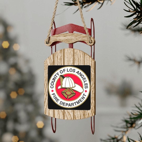 County Of Los Angeles Fire Department Seal Sled Ornaments