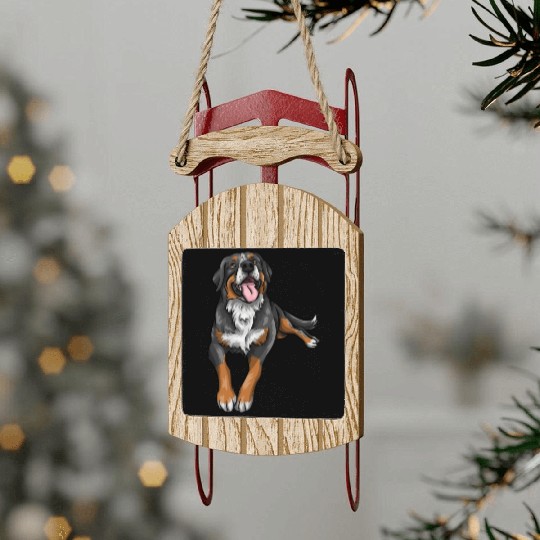 Cute Bernese Mountain Dog Sled Ornaments