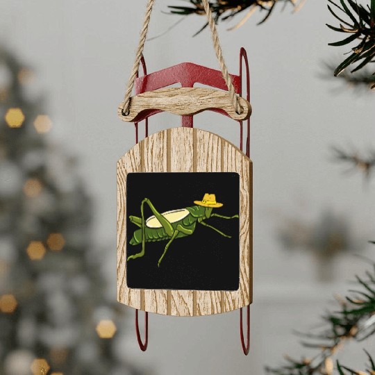 Grasshopper Insect Bug Lover Green Nature Locusts Sled Ornaments