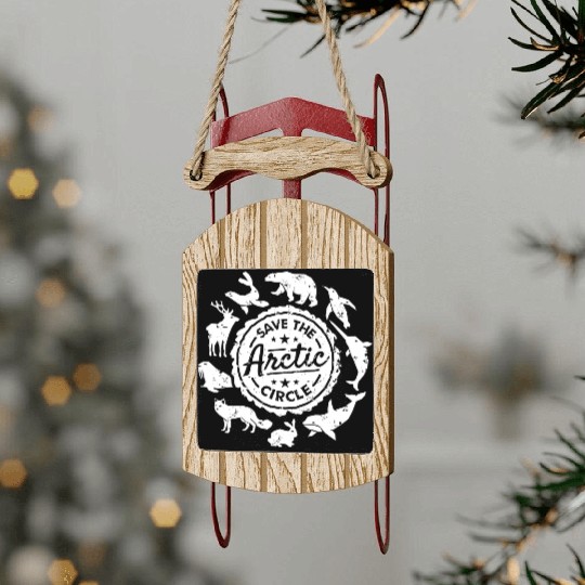 Arctic Animal Conservation Save The Arctic Circle Sled Ornaments