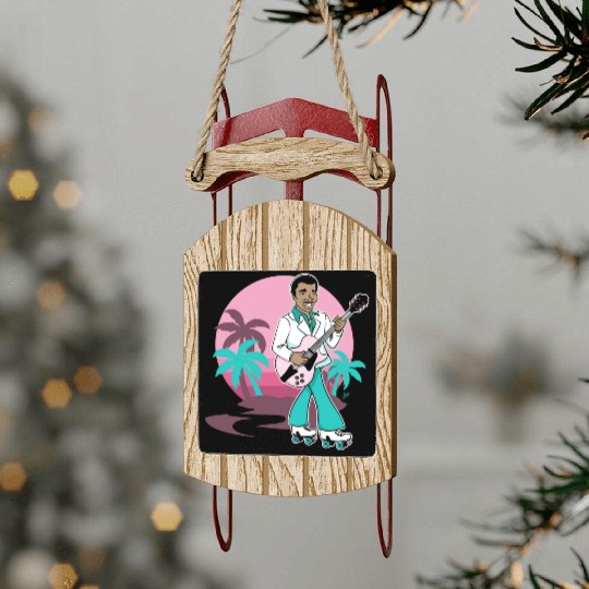 Breezin' on Wheels Retro Cartoon - Malibu Style Sled Ornaments