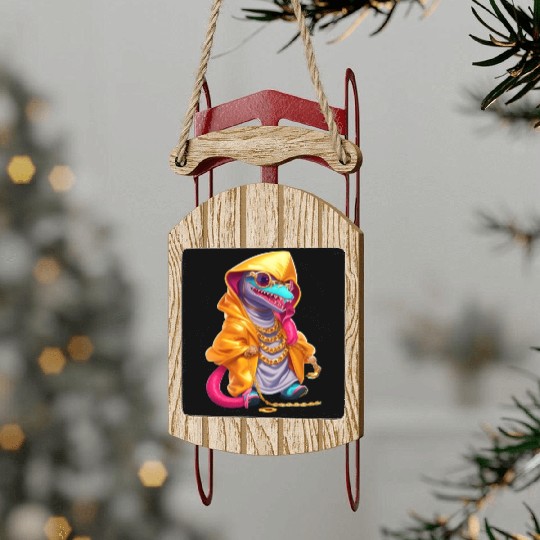 hip hop chameleon Sled Ornaments