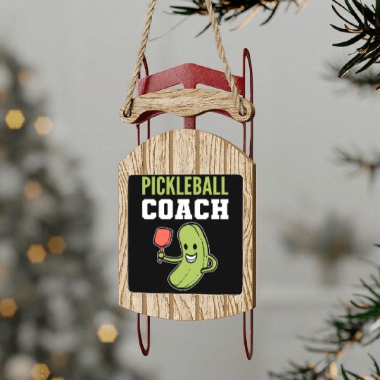 Pickleball Coach Athlete or Coach Gift Sled Ornaments