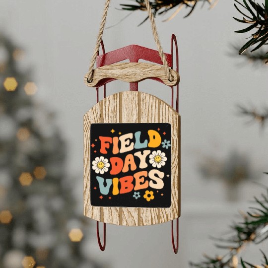 Field Day 2023 Funny Field Day Vibes Teacher Boy Sled Ornaments