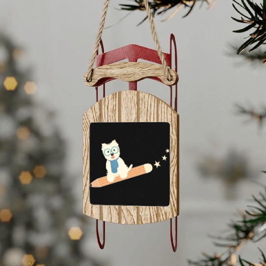Back To School Student Dog Sled Ornaments