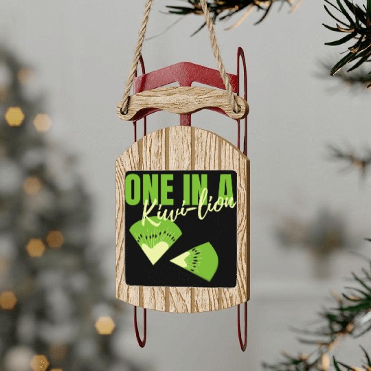 One In A Kiwi Lion Sled Ornaments