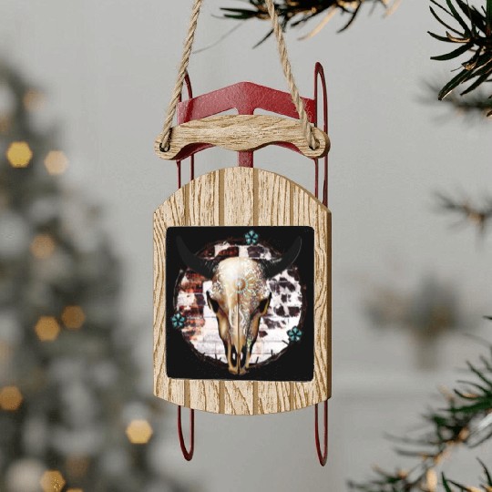 Bull Skull Western Sled Ornaments