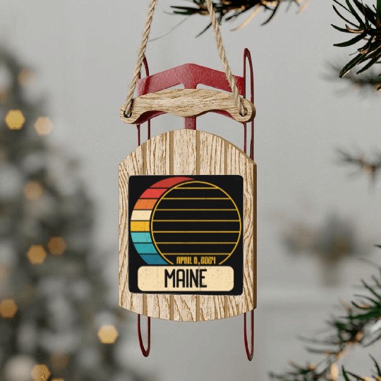 Total Solar Eclipse Maine April 28 2024 Eclipse Sled Ornaments