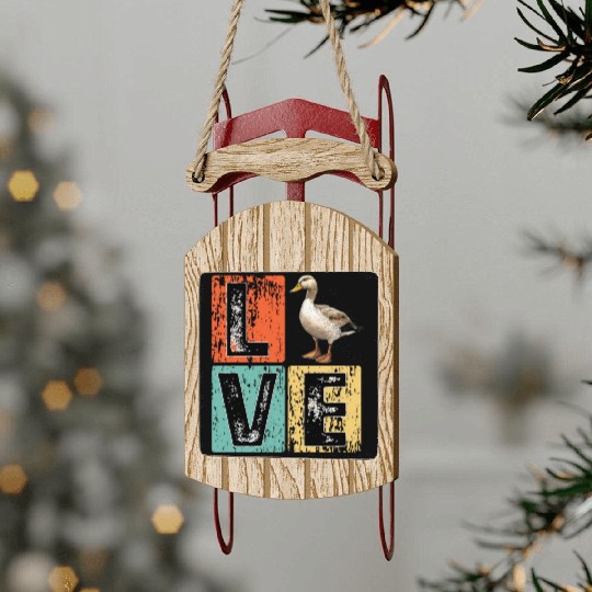 Retro Duck Hunting Duck Birds Lover Duck Hunter Sled Ornaments