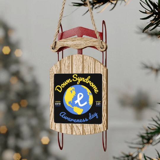 World Down Syndrome Awareness Day Sled Ornaments