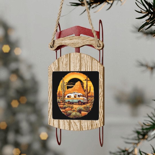 Nature, camping, freedom, independent, gift, Sled Ornaments