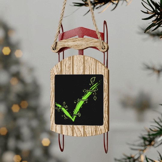 Green Hook For Yes To Vegetarianism And Veganism Sled Ornaments